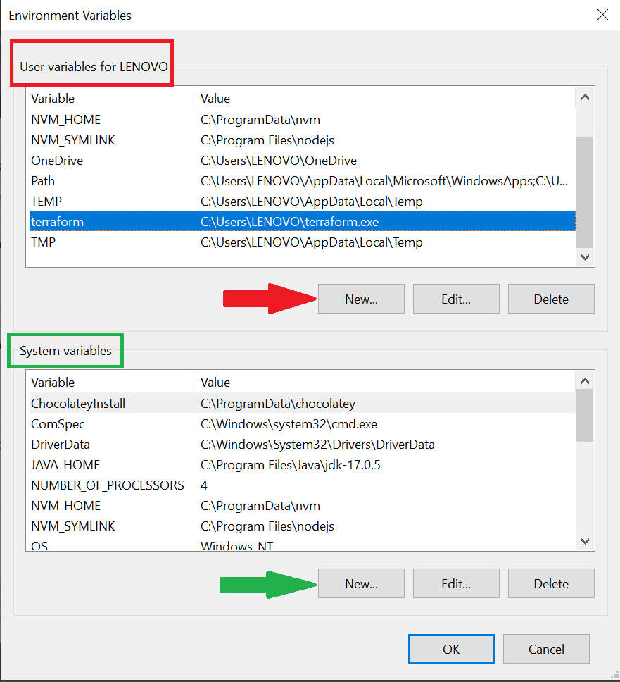 Edit Environment Variable path