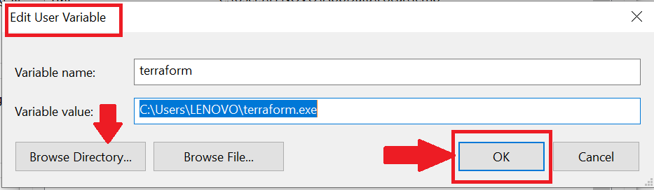 Add Terraform to Path Variable
