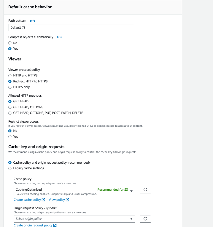 cache behavior cloud front