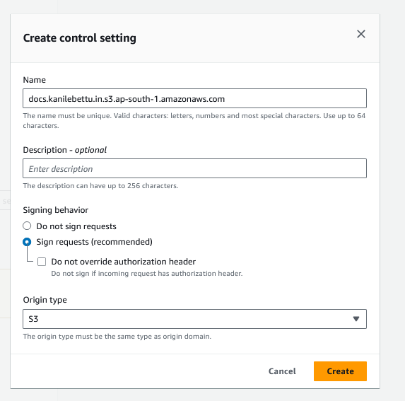 create oac cloudfront