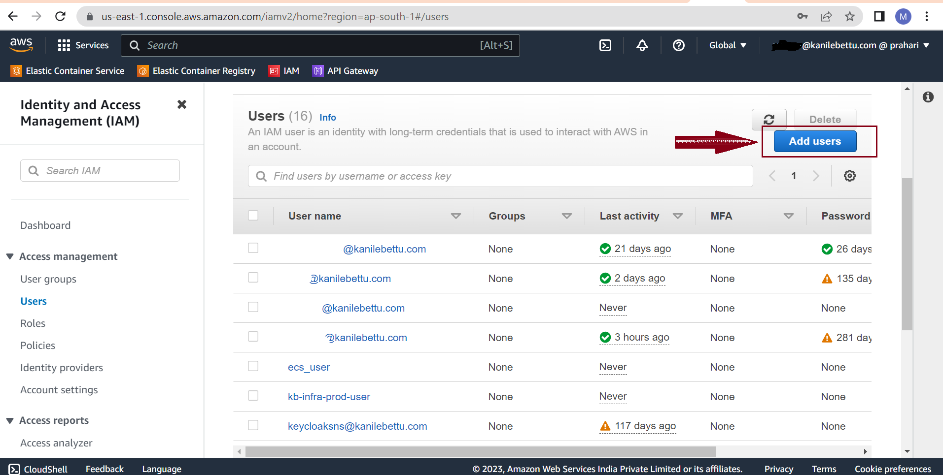 Create or Select an IAM User