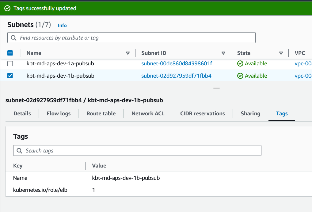 eks subnet tag