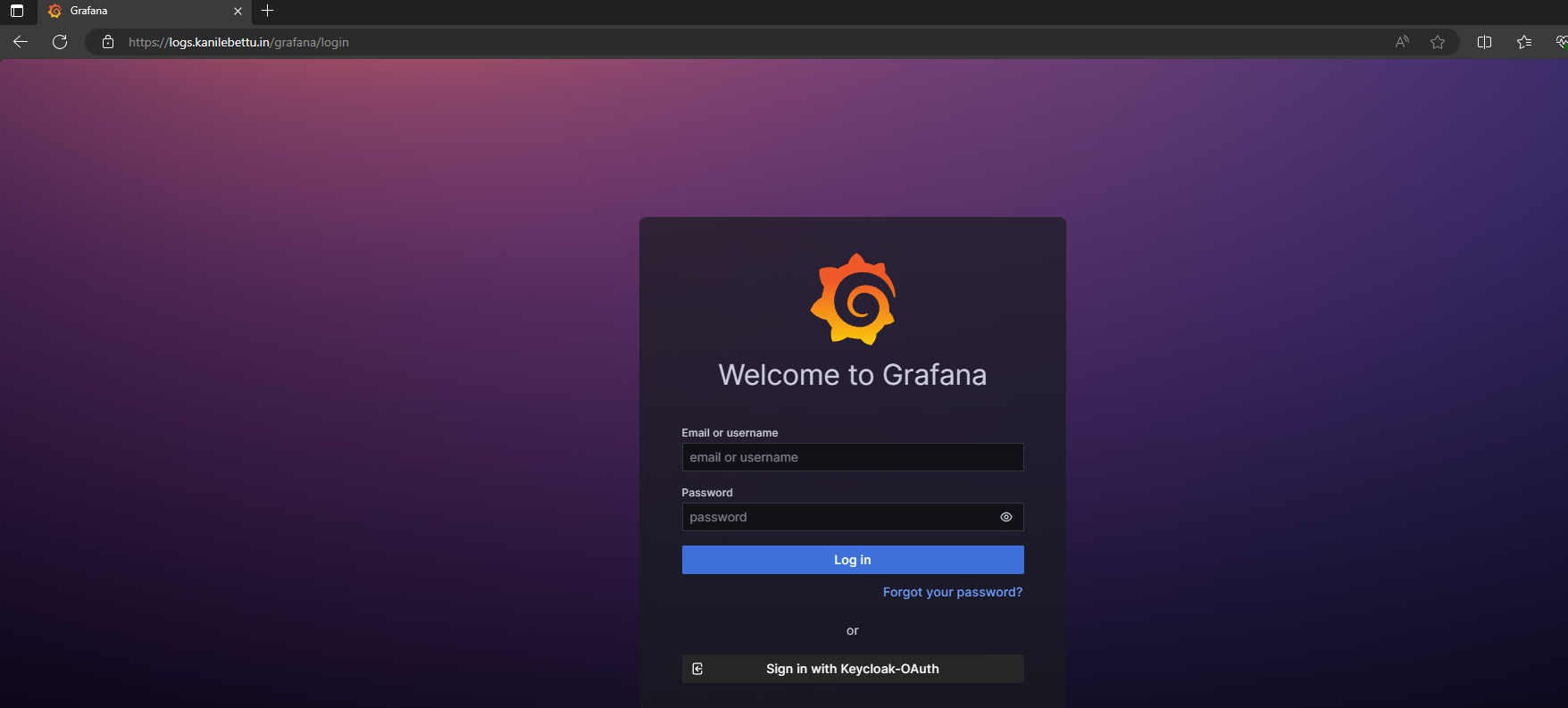 grafana login