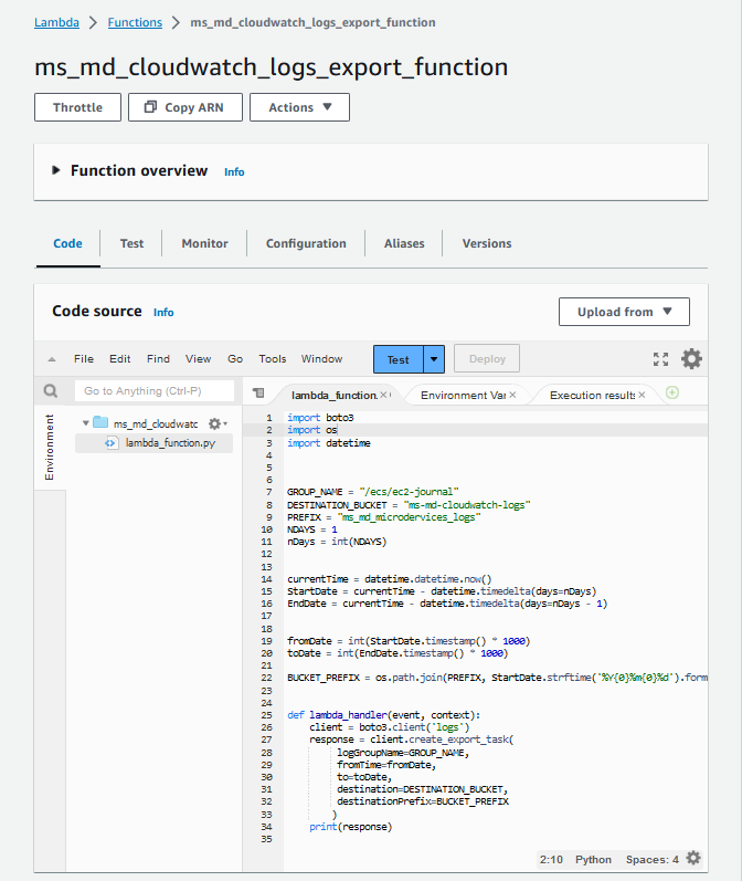 lambda funt code