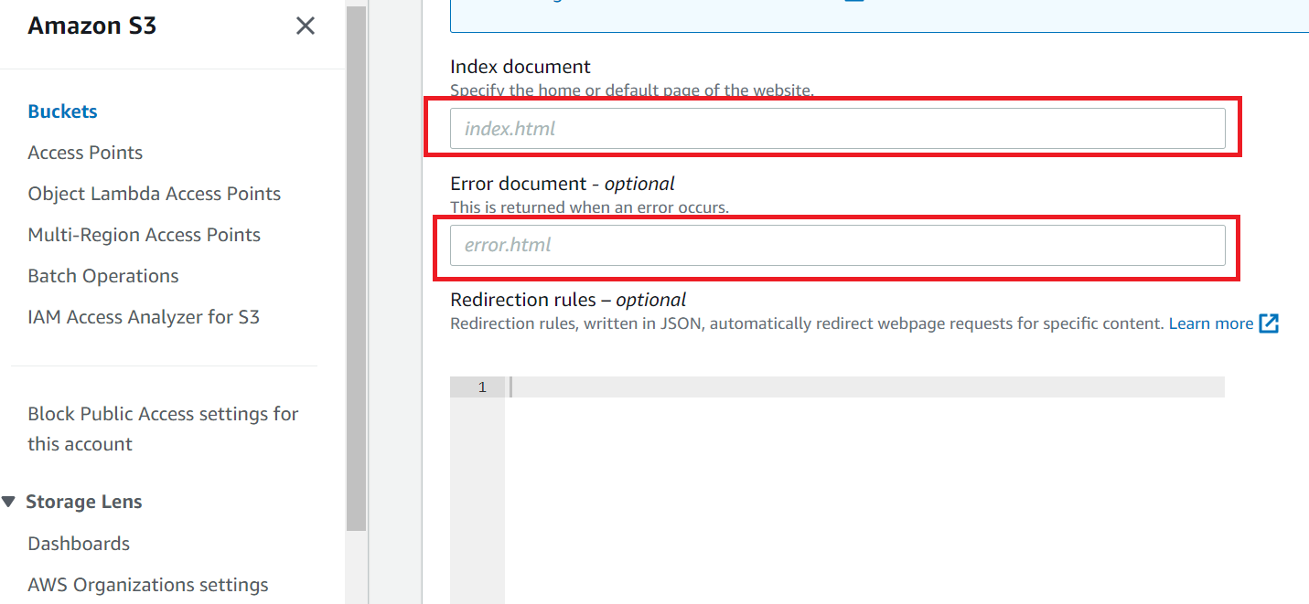 s3 index html
