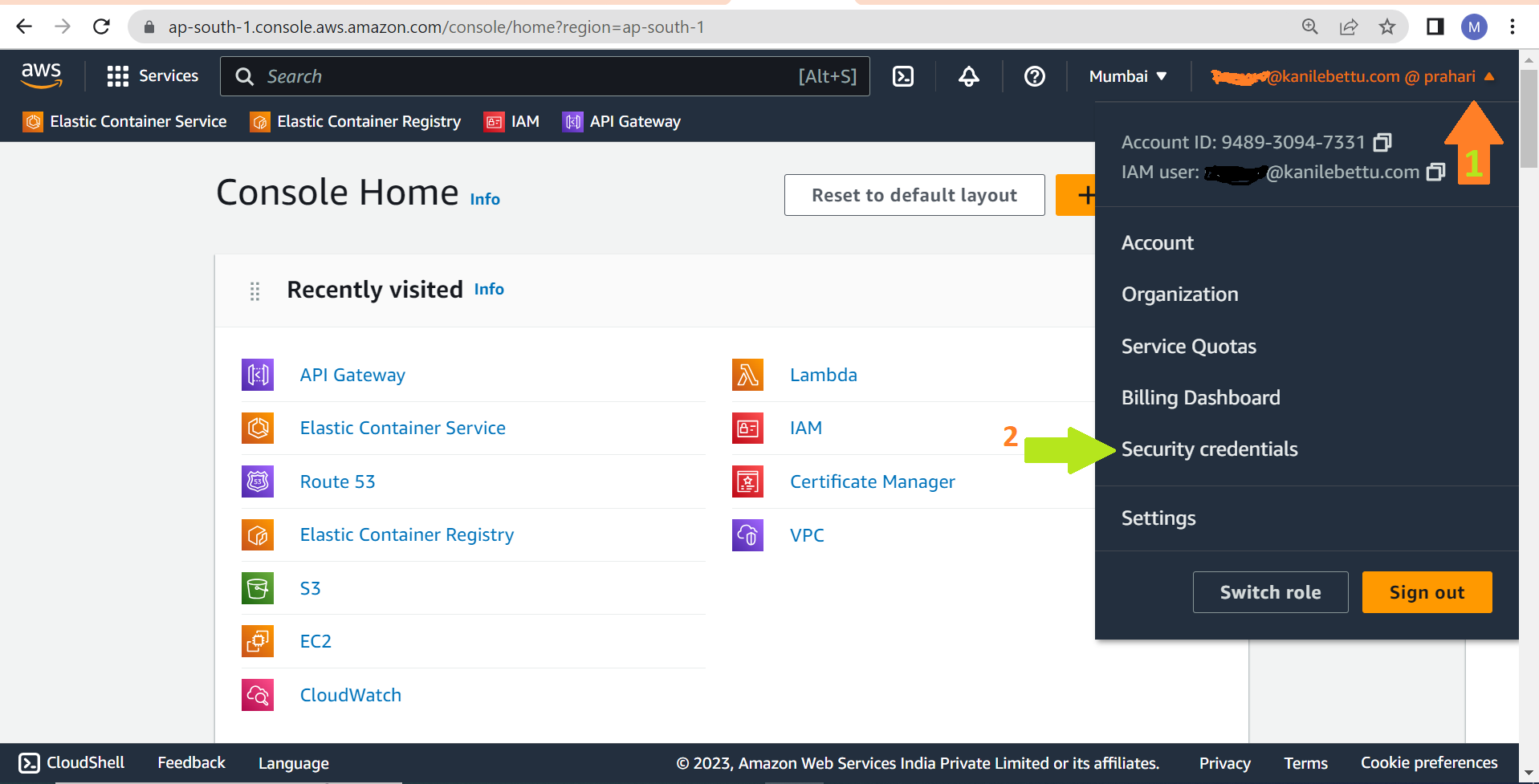 Access Security Credentials