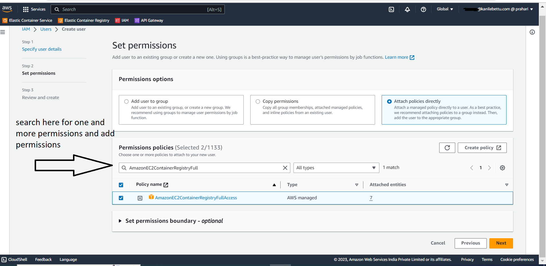 Set User Permissions